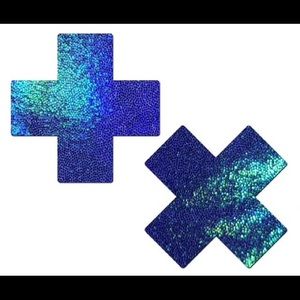 Metallic Blue Cross X Pasties Pastease